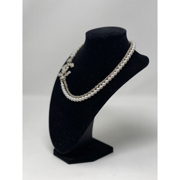 Chanel 23P Choker Pearly White Crystal CC Necklace NEW - Picture 4 of 14